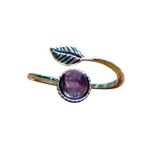 COPY - Recycled Early 1900's Purple Medicine Bottle Sterling Silver Botanical L…